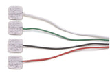 1025: Small Hydrogel Electrodes with Wires (4x10) 1025 EMG Disposable Surface Electrodes, Ag/AgCl , with 4 x 24-inch colored leads
