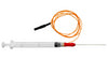 BIOX Series: Hypodermic EMG Needles by BIONEN (12 per box) BIOX Hypodermic EMG Needle with syringe attached to red handle needle