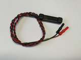 DDB-30BSAF: Cathode Distal Black Bar, Concave DDB-30BSAF Reusable Bar Electrode. with red and black braided lead-wires and touch proof safety socket connectors