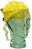 Electro-Cap EEG Caps - E1 Series Small yellow EEG cap on glass head