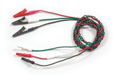 ETL-RGB1: Braided Alligator Clips (3 Colors), 36" ETL-RGB1 EMG Lead-Wire in Red, Green, and Black. reusable alligator clip. 36-inch lead wire with 3 alligator clips