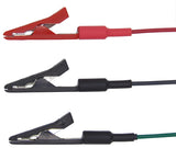 ETL Series: Single Alligator Clips ETL Series of alligator clips in red, black, and green