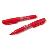 EZMRK Series: Skin Markers, Easily Removable Ink Two red skin markers, one with cap on and one with cap off to show cone-shaped tip