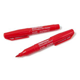 EZMRK Series: Skin Markers, Easily Removable Ink Two red skin markers, one with cap on and one with cap off to show cone-shaped tip