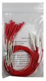 GR Series: Reusable Veterinary Needle Electrodes (1 or 10) Set of ten monopolar veterinary needle electrodes with red lead-wires in zip-lock bag