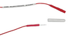 GR Series: Reusable Veterinary Needle Electrodes (1 or 10) Needle electrode uncoated with red lead-wire and white cap with The Electrode Store name on lead-wire
