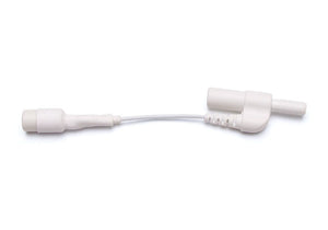 Adapter to plug 2 electrodes with standard sockets into 1 outlet