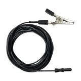 RS-ETL: Large Sterile Alligator Clip, Steel Large black steel alligator clip with black lead-wire