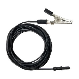 Large black steel alligator clip with black lead-wire