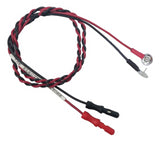 SEF Series: Twisted Pair Steel Discs with Pins Steel disc electrodes with pins and red and black twisted lead wires