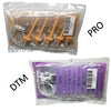 Monopolar Needle Electrodes - Trial Sample Packs Peach color Pro-37 sample pack with UDI barcode and Purple DTM-1.75 in sample pack with UDI barcode