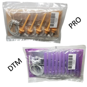 Peach color Pro-37 sample pack with UDI barcode and Purple DTM-1.75 in sample pack with UDI barcode