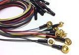 WBT Series: 9mm EEG Cups, Gold-plated, Silver, Tin Gold EEG Cup Electrodes in red, blue, white, orange, yellow, green, purple, brown, gray, and black