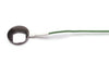 SDW Series:  Concave Ground Electrode Discs, 23mm Concave ground electrode in surgical steel with green lead wire