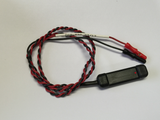 DDB-F30 black bar electrode, with red and black braided lead-wires and touch proof safety socket connectors