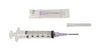 Syringe, blunt needle, and packaging for kit