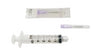 Syringe, blunt needle, and packaging for kit