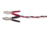 Set of two red and black EMG Sensory Nerve Electrodes, two adult finger V clips. 24-inch red-black leads