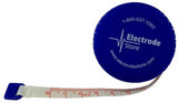 Tape measure in centimeters with Electrode Store logo on tape measure casing