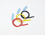Neonatal aEEG / EEG Needle Electrodes in Red, Yellow, and Black PRO-E5 color configuration with baby blue caps
