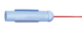 Protectrode safety cap fully covering needle with red lead-wire