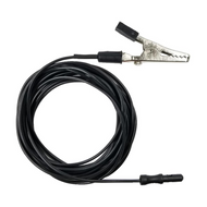 Large black steel alligator clip with black lead-wire