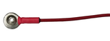 Tin disc electrode with red wire