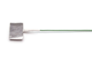 large rectangular tin ground electrode with green lead-wire